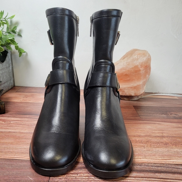 Aquatalia Billina Combo Moto Women's Black leather ankle boots - Picture 3 of 11